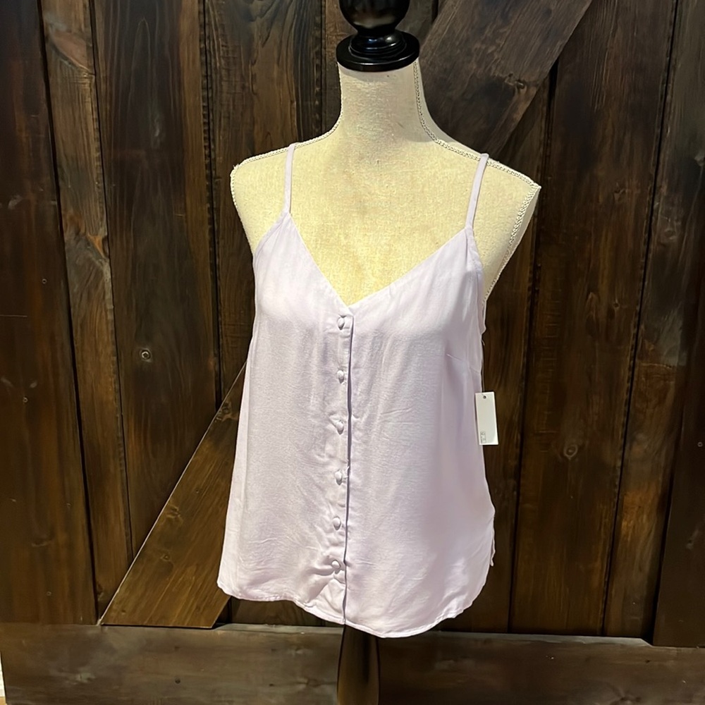 Goodthreads Lavender Button-Front Cami Tank Top